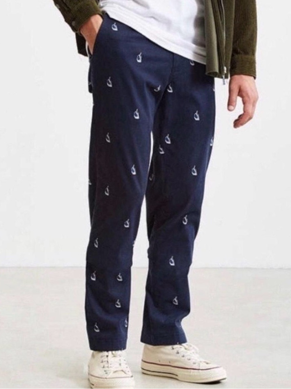 NAUTICA x Urban Outfitters Sailboat Print Pants Navy Coastal Prep 30x32